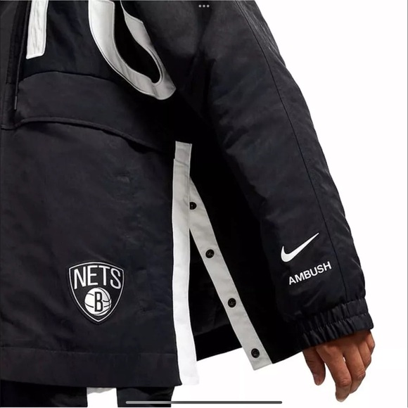 Nike Ambush X NBA Collection Brooklyn Nets Stitched Black Jacket m - Picture 4 of 8